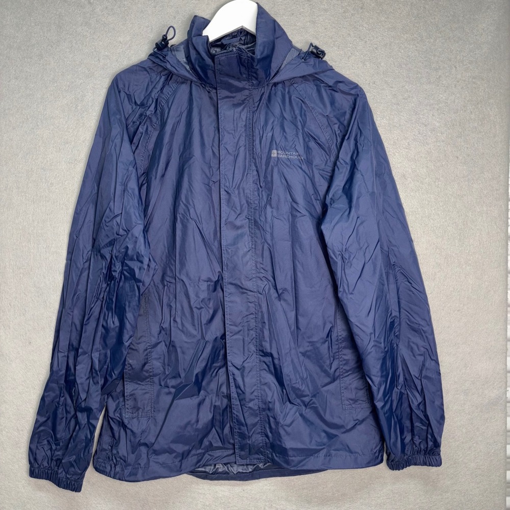 Mountain Warehouse IsoDry‎ Jacket Mens Small Navy Waterproof Hooded Lightweight